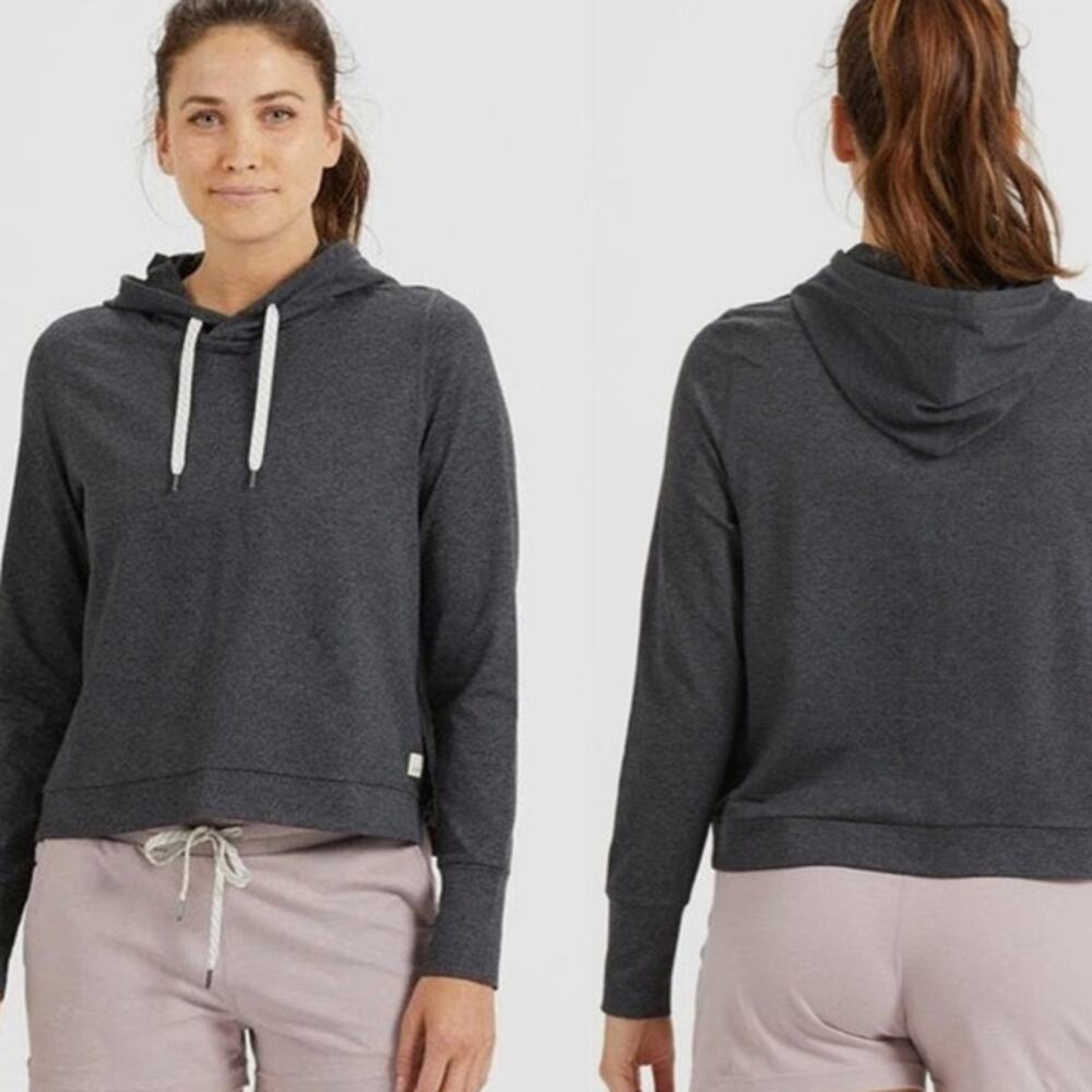 Vuori Halo Essential Hoodie Charcoal Heather Womens XL Pullover Athleisure